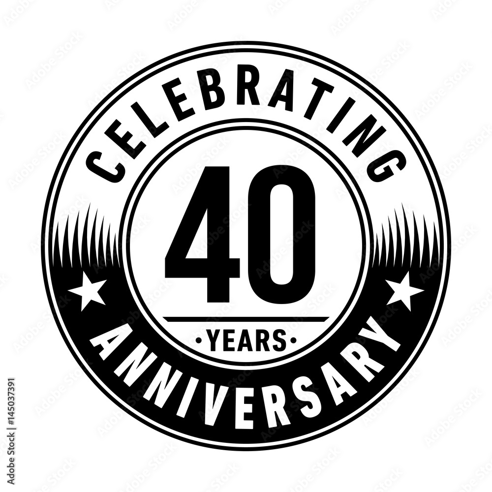 40 years anniversary logo template. Vector and illustration.
