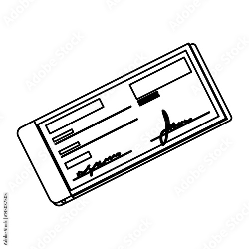 Bank check transaction icon vector illustration graphic design