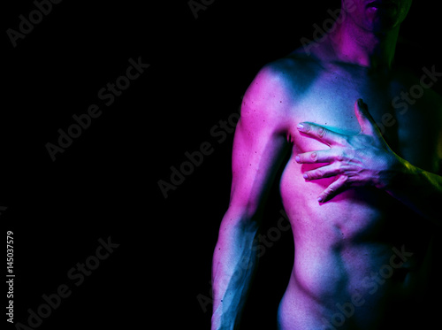 Slim male nude man