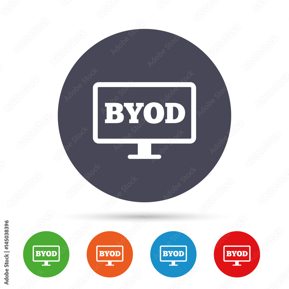 BYOD sign icon. Bring your own device symbol. BYOD sign icon. Bring your own device symbol.