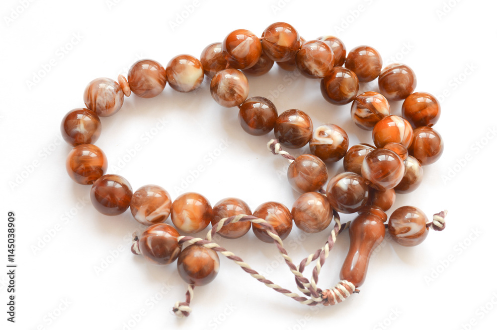 brown beads isolated on white brown beads isolated on white