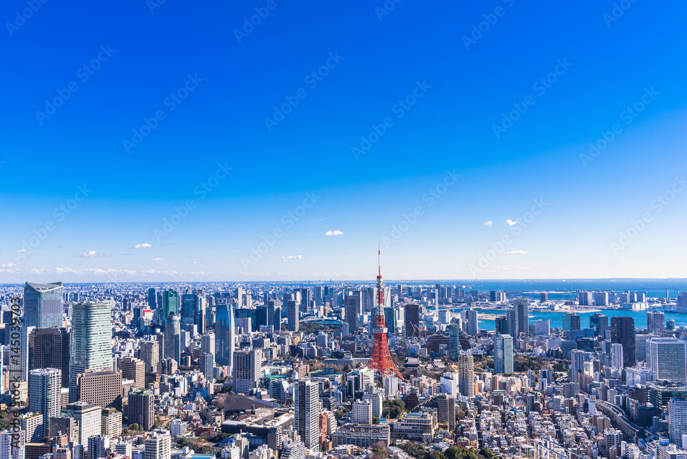 東京タワーと都市風景