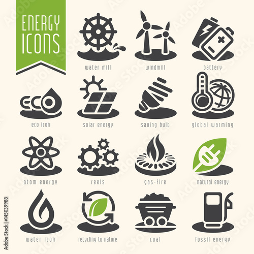 Energy icon set.