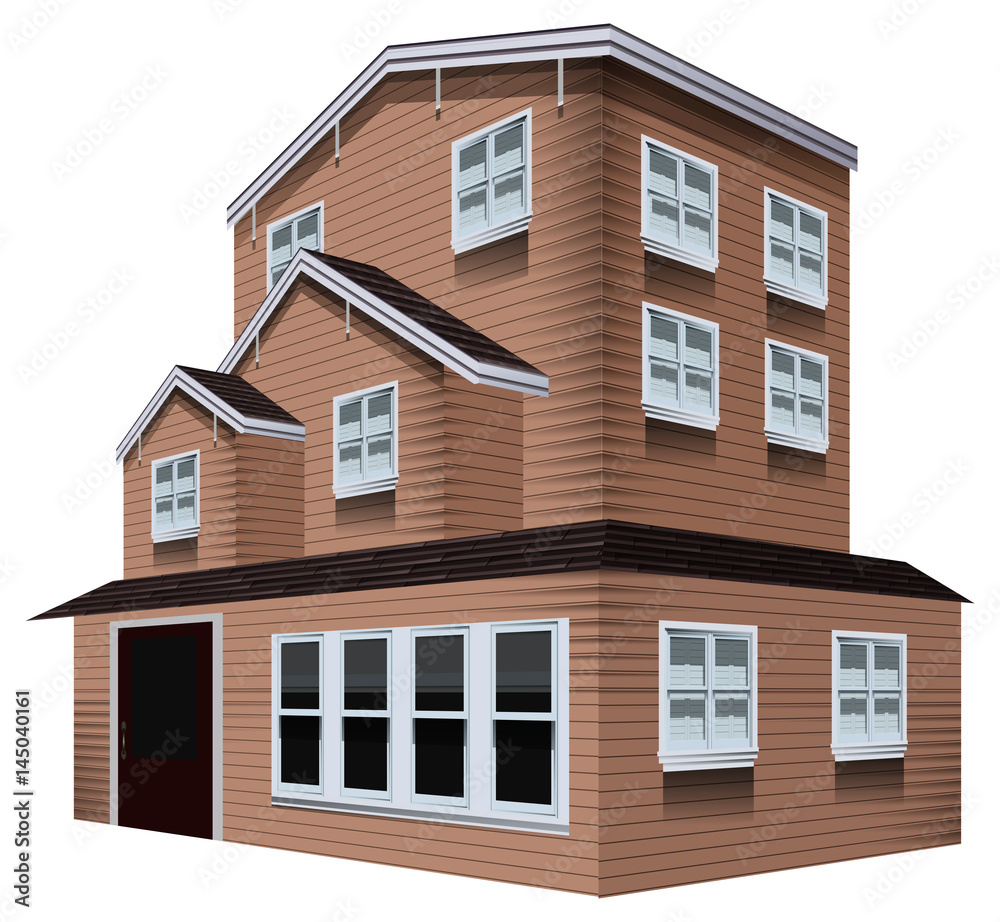 3D design for tall wooden house