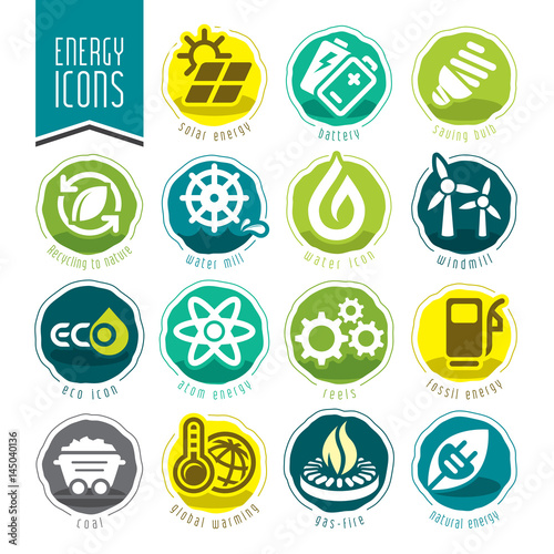 Energy icon set.