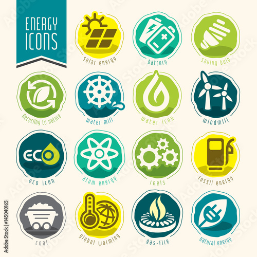 Energy icon set.