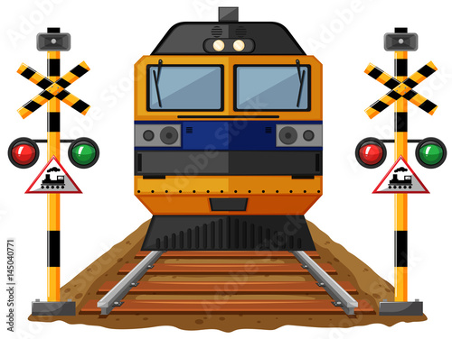 Train on the railroad