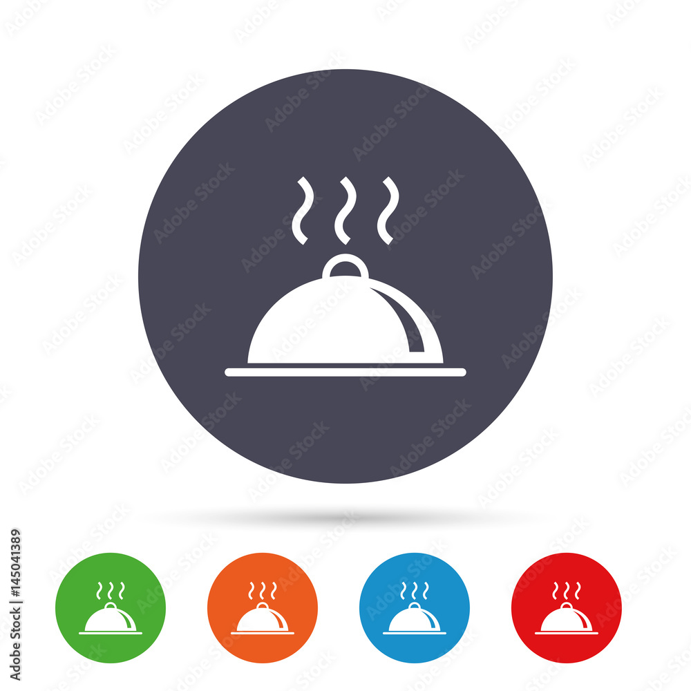 Food platter serving sign icon. Table setting. Food platter serving sign icon. Table setting.