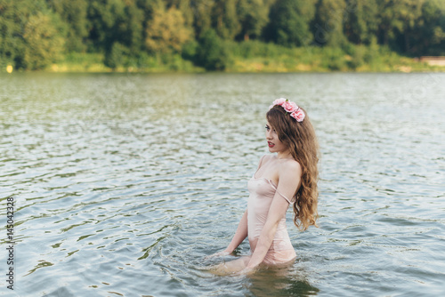  Girl with a wreath in the water