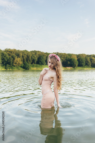  Girl with a wreath in the water