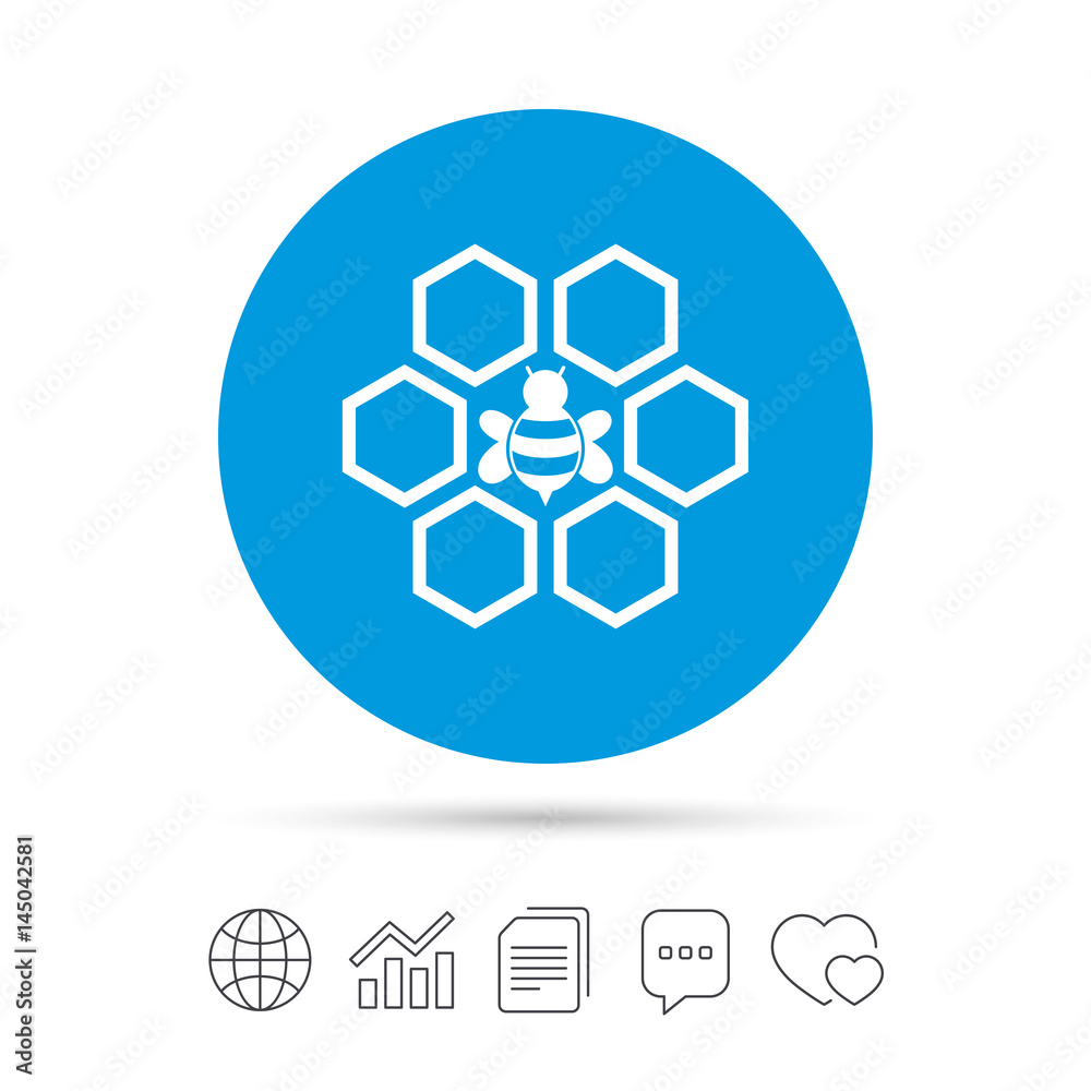 Honeycomb sign icon. Honey cells symbol.