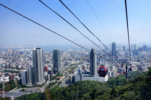 Kobe city view from Shin-Kobe ropeway,Japan.