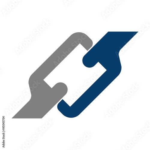 two hand logo vector.