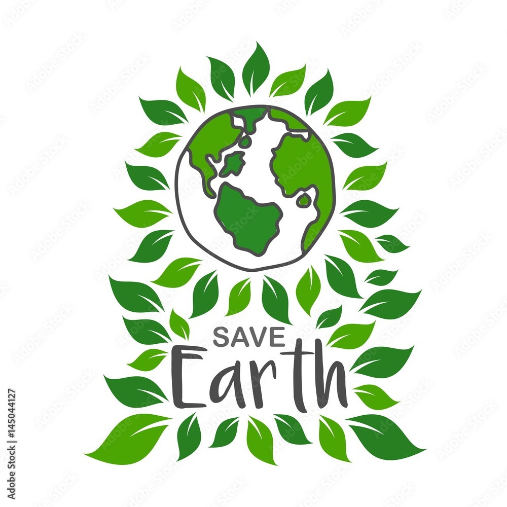 Earth day and eco logo design illustration