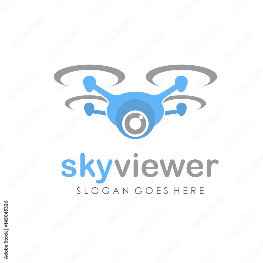 Drone camera logo design vector