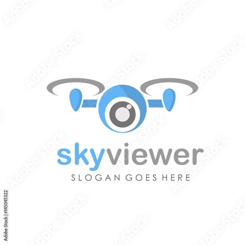 Drone camera logo design vector