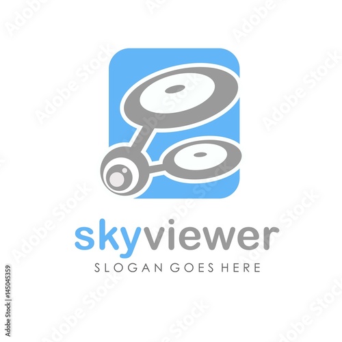 Drone camera logo design vector