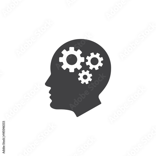 Brain Gears vector icon