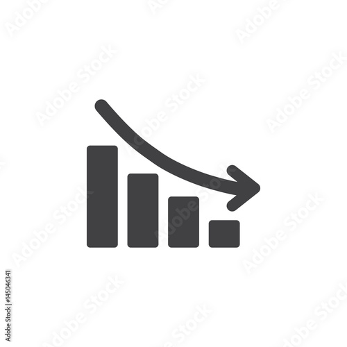 Vector arrow graph down icon