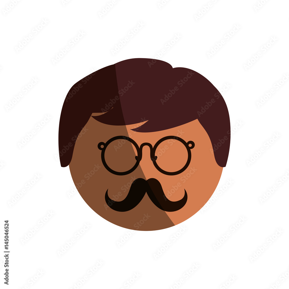 Mustache and glasses icon vector illustration graphic design