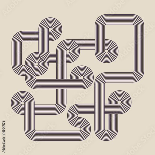 Abstract geometric line retro vintage style background