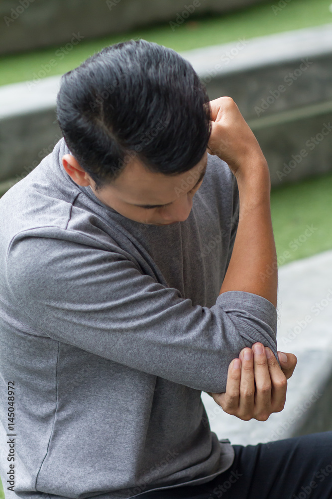 man suffering from joint pain, arthritis, gout, rheumatoid symptoms man suffering from joint pain, arthritis, gout, rheumatoid symptoms