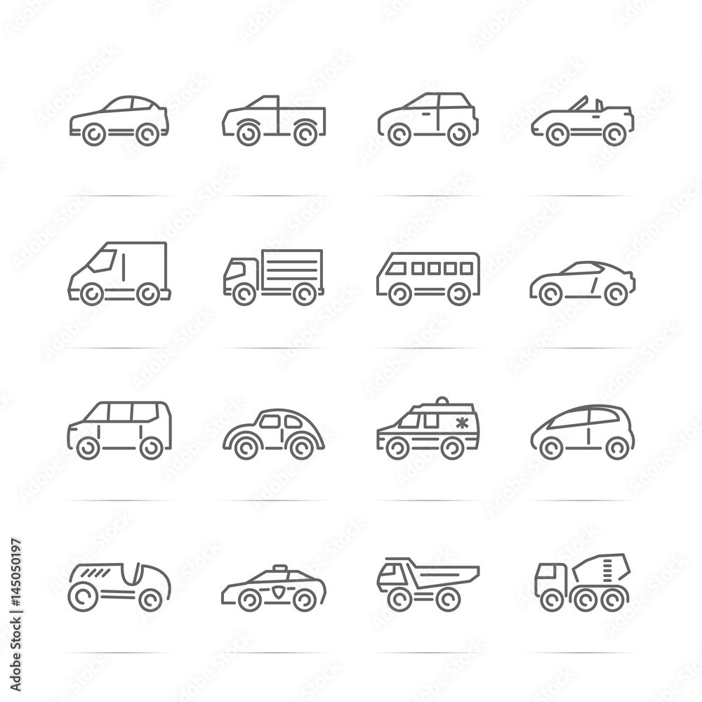 car vector line icons car vector line icons