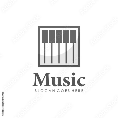 Piano logo design vector