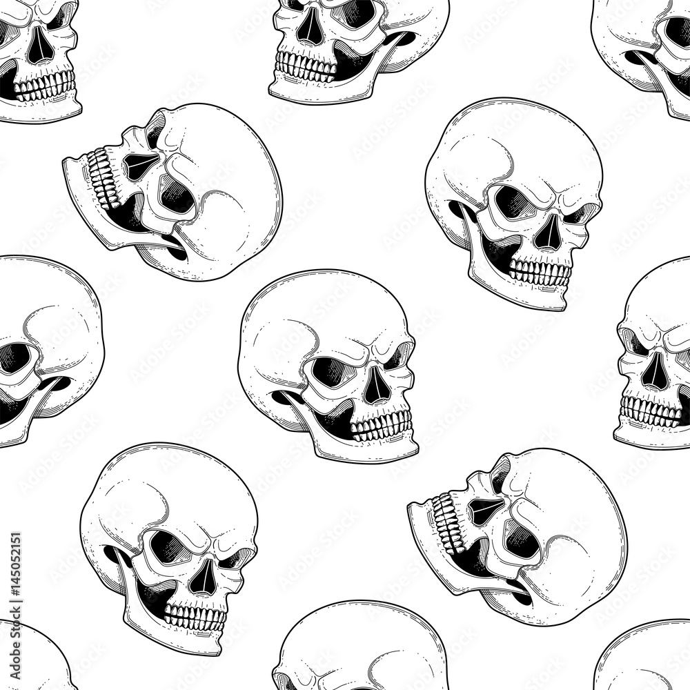 Graphic skull with fearful smile Graphic skull with fearful smile