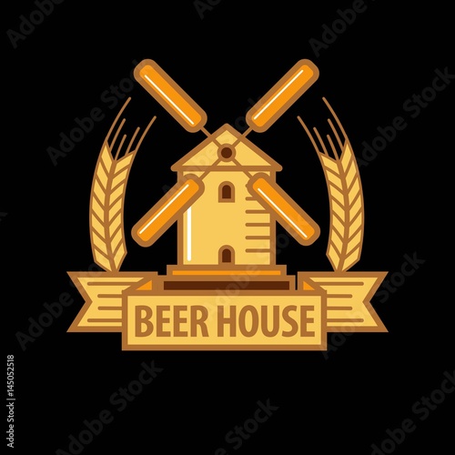 Beer house logo with windmill
