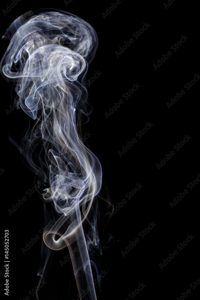 Abstract white blue smoke from aromatic sticks. Abstract white blue smoke from aromatic sticks.