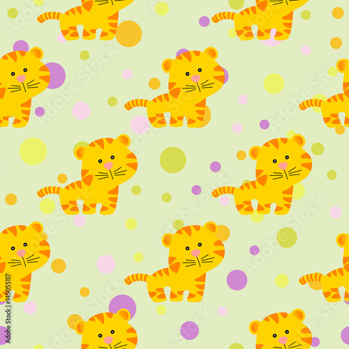 Fototapeta Naklejka Na Ścianę i Meble -  cute african tiger in cartoon style