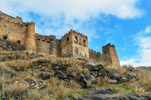 Fototapet Khertvisi fortress on mountain. Georgia