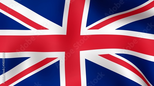 Flag of Great Britain, fluttering in the wind. 3D rendering. It is different phases of the movement close-up flag in the wind.