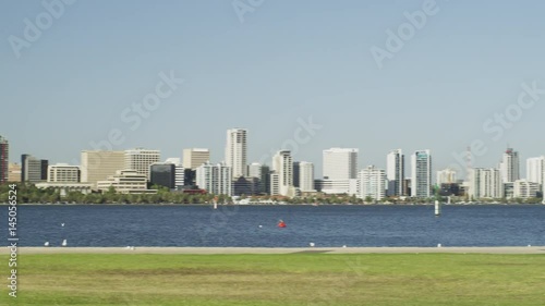 Skyline of the CBD of Perth looking across the Swan River from the South Perth Esplanade photo