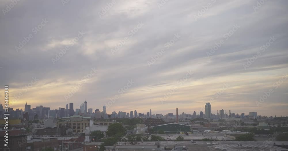 slow motion shot of the Manhattan skyline in Brooklyn, New York. slow motion shot of the Manhattan skyline in Brooklyn, New York.
