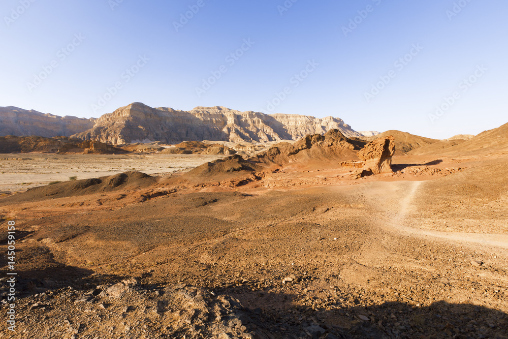 View of Timna Valley in Israeli Desert.