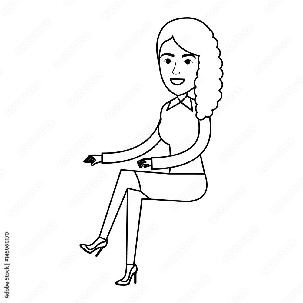 businesswoman doing seated pose vector illustration design businesswoman doing seated pose vector illustration design