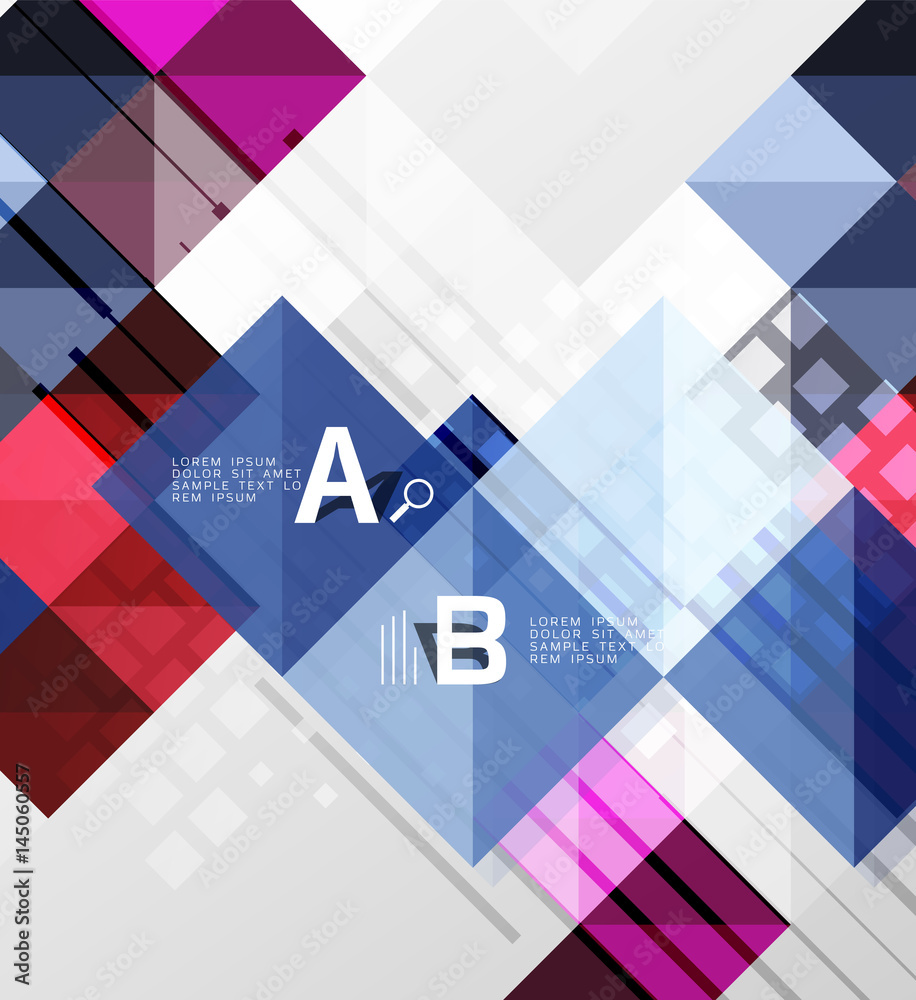 Modern geometrical abstract background, squares