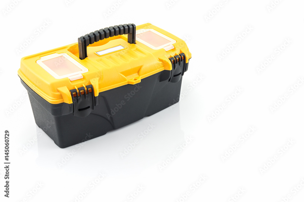 Yellow tool box, Plastic tool box. Yellow tool box, Plastic tool box.