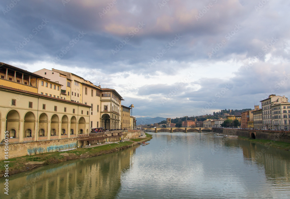 Clouds over river Arno, Florence