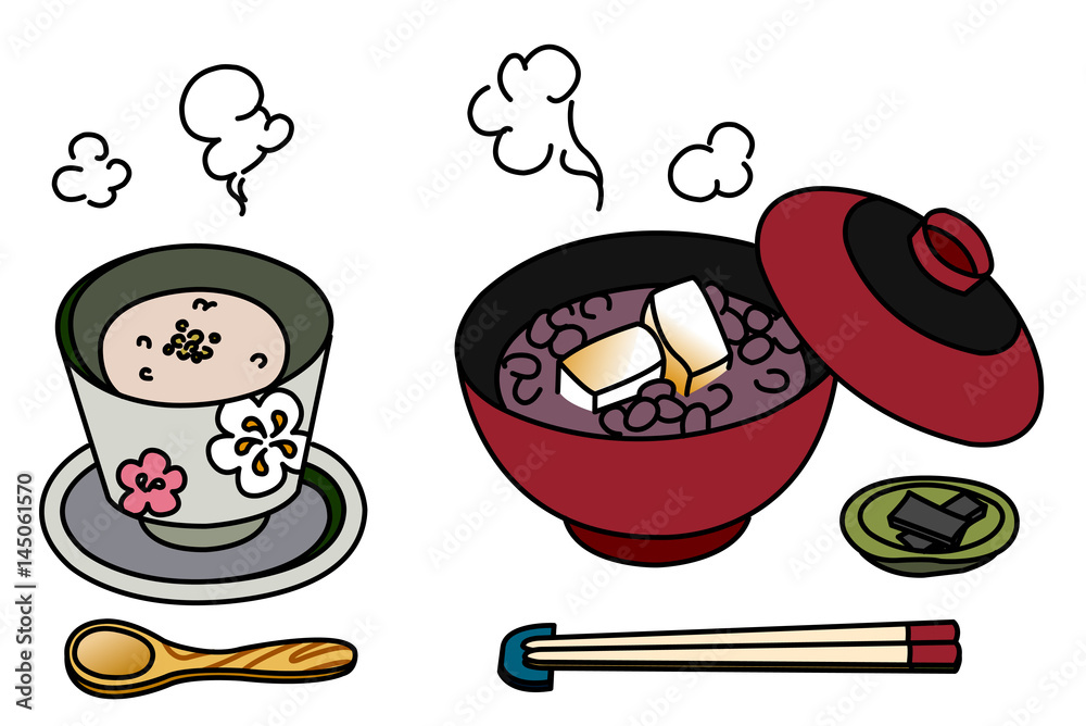 甘酒とぜんざい Stock イラスト Adobe Stock