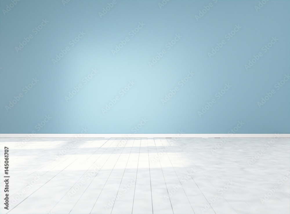 Empty space with blue wall and white floor. Mock-up template for display, products, title or logo. Studio or blank office space. 3d illustration Empty space with blue wall and white floor. Mock-up template for display, products, title or logo. Studio or blank office space. 3d illustration