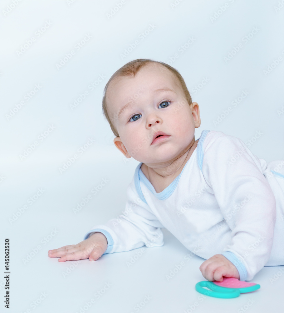bright portrait of adorable baby teething bright portrait of adorable baby teething