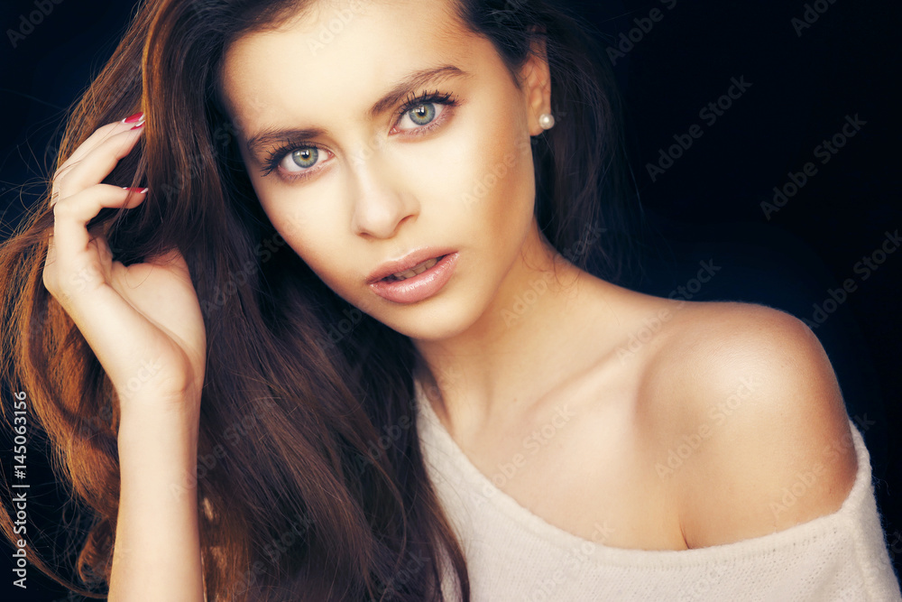 Fototapeta premium Beautiful young female brunette