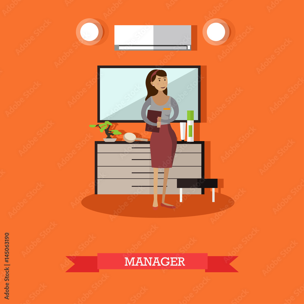 Hotel manager concept vector illustration in flat style