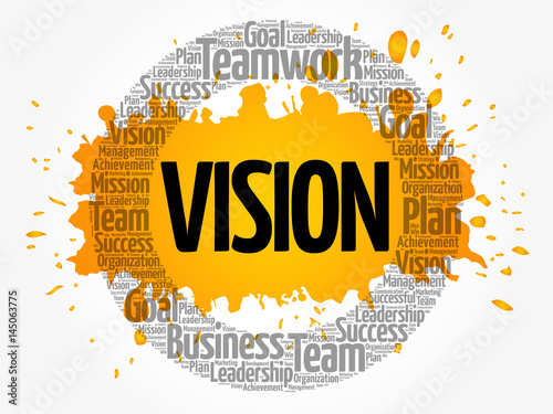 Vision word cloud collage, business concept background