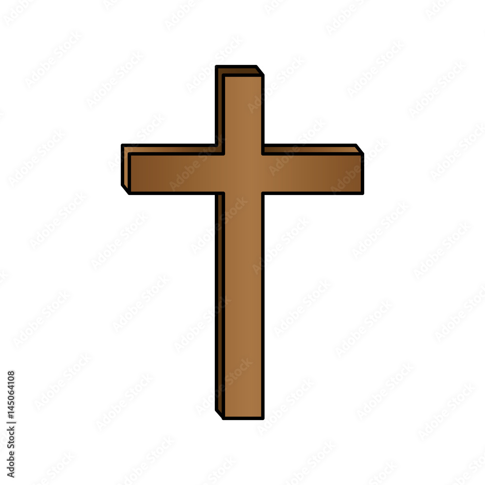 white background with colorful wooden cross vector illustration