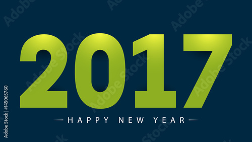 2017 Happy New Year on blue background. Vector illustration. EPS10