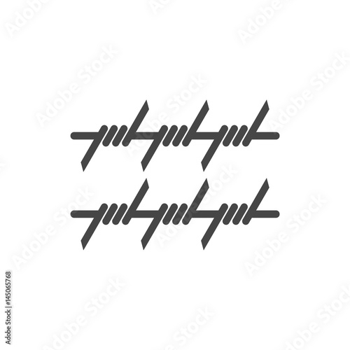 Silhouette barbed wire icon